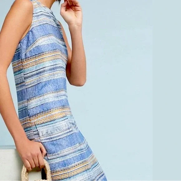 Anthropologie Akemi + Kin Boho Tweed Shift Dress Sz. 4 - Picture 7 of 15